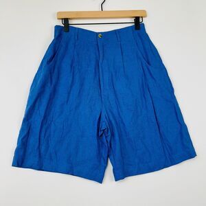 Sigrid Olsen Blue Linen Blend Shorts Size 10 NWT Casual Comfort Wear Essential‎